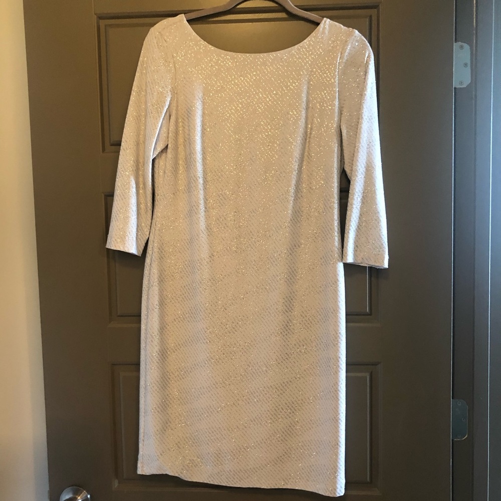 Calvin Klein grey shimmer dress size 8.